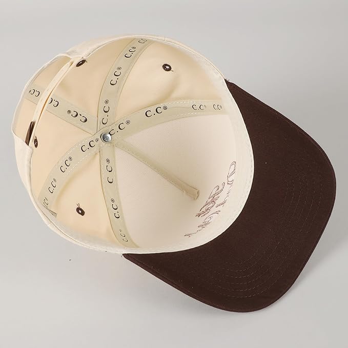 MIRMARU Two-Tone Vintage Canvas Trucker Hats for Men & Women, Adjustable Size Baseball Caps with Trendy Embroidered Design