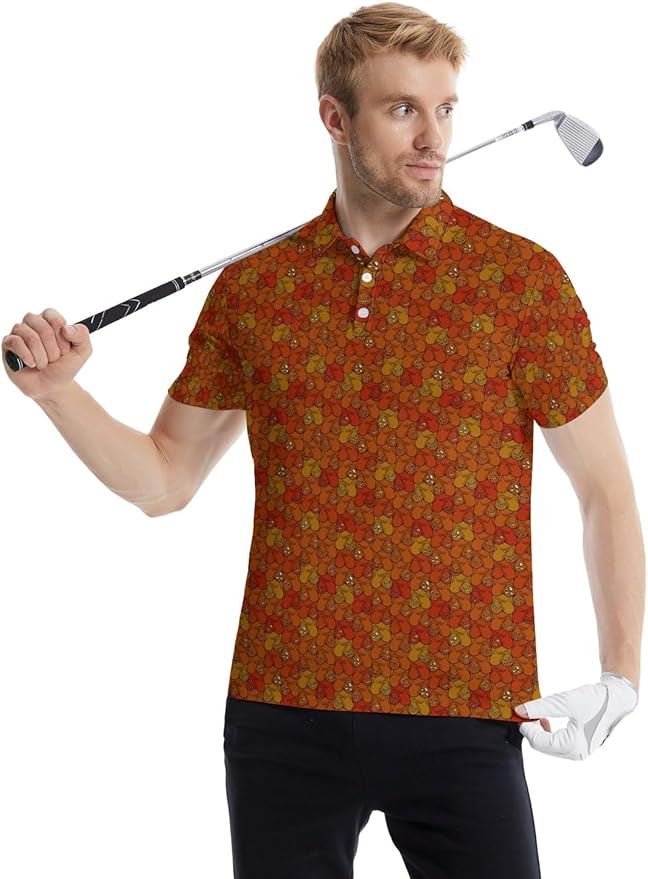 Mens Golf Shirts Golf Polo Shirts for Men Short Sleeve Polo Shirts Golf Gifts