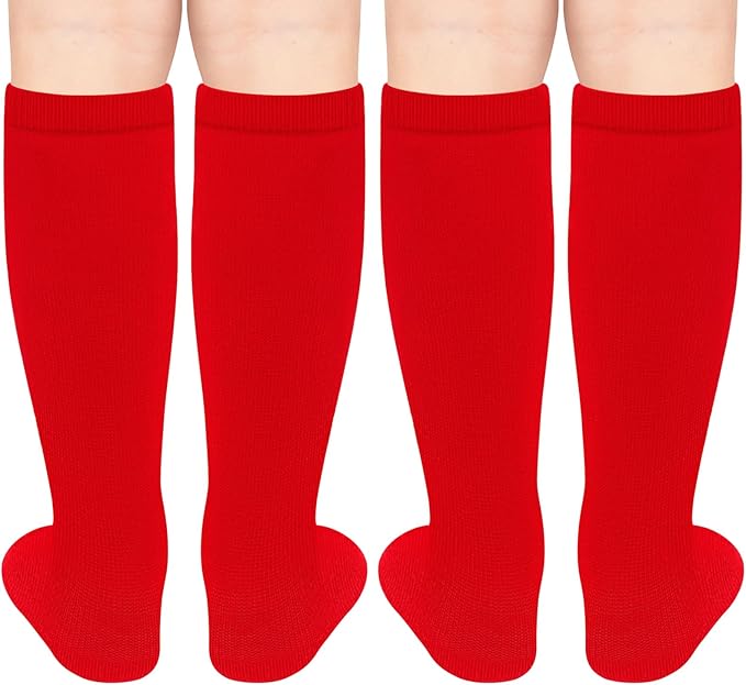 Sarfel Kids Soccer Socks Toddler Soccer Socks Girls Boys Soccer Socks Kids Tube Socks with Stripes Toddler Knee High Socks