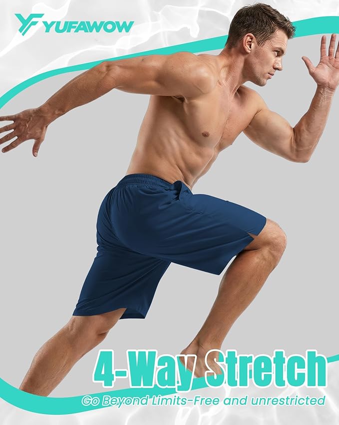 9 Inch Men Swim Trunks with Mesh Lining Quick Dry Breathable Pockets for Summer Beach Cruise Water Park Gym Running