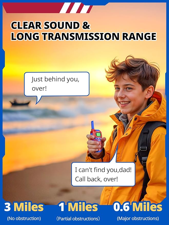 Walkie Talkies Toys for Kids Rechargeable, Long Range 2 Way Radio, Outdoor - Image 3
