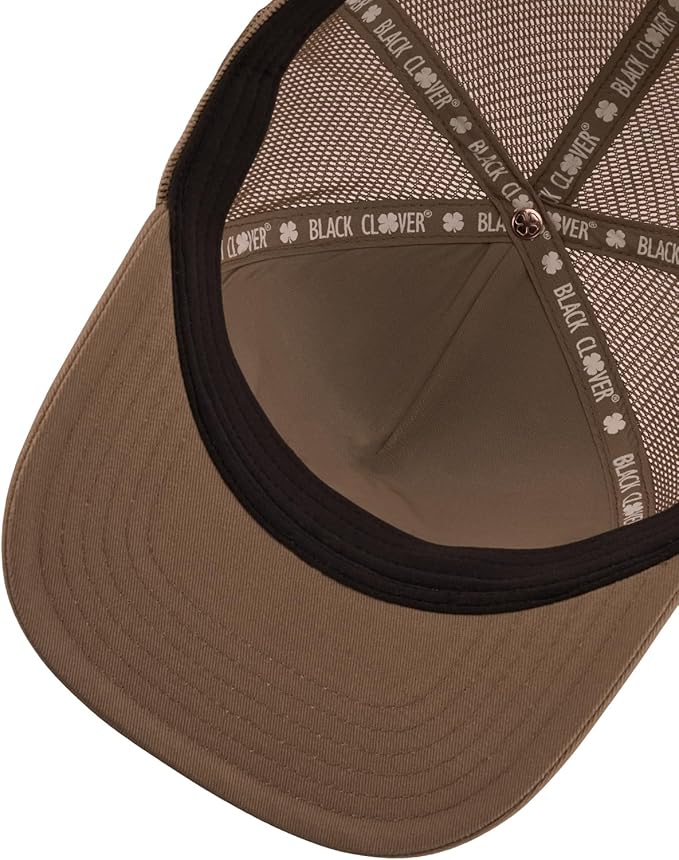 Black Clover Hardy 6 Unisex Adjustable Hat, 5-Panel Mesh Snapback, Curved Brim, Black