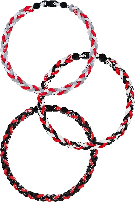 3 pcs Baseball Rope Necklaces, League Team Colors Braided Necklace, Baseball Team Gifts