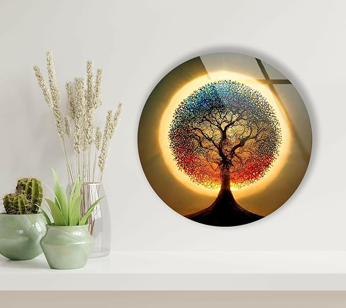 My Photostation.com 27.5'' Diameter Life of Tree Round Glass Wall Art Tempered - Image 8
