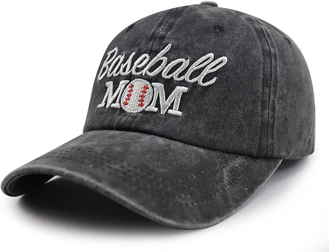 Funny Embroidered Baseball Mom Baseball Cap for Women, Adjustable Cotton Sun Hat for Mama Grandma