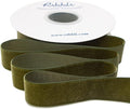 Ribbli Moss Green Velvet Ribbon, Polyester Velvet 1 Inches Continuous10-Yard by Ribbli