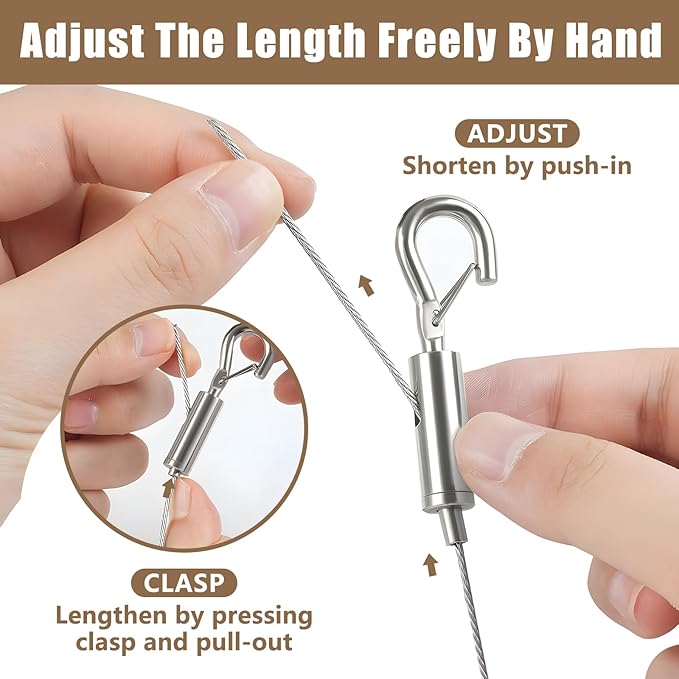 12PCS Picture Hanging Wire Kit for Mirrors, Light Lamp, Billboards, Basket - Image 4