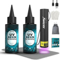UV Resin Kit with Light, 100g UV Resin with Rechargeable 395NM UV Flashlight by AkiseyDirect