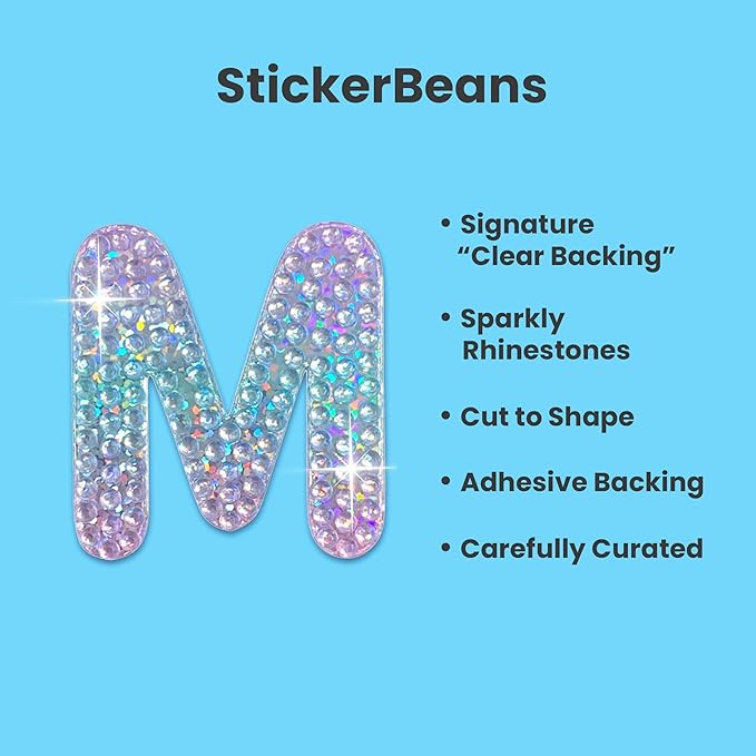 StickerBeans® Rhinestone Alphabet Letter Sticker M - Image 2