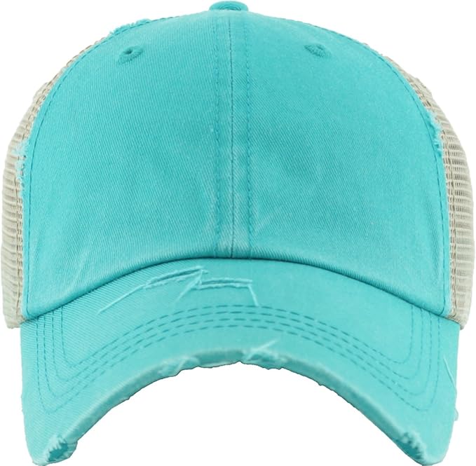 Classic Plain Ponytail Messy High Bun Headwear Adjustable Cotton Trucker Mesh Glitter Hat Baseball Cap