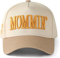 Mommin Trucker Hat, Mothers Day Gifts for Mom Wife, Vintage Two Tone Ponytail Baseball Cap, Adjustable Embroidered Hat