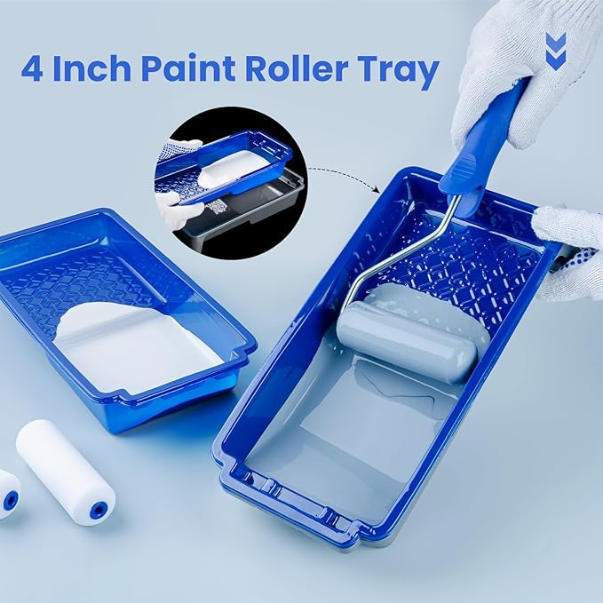 Mister Rui 4 Inch Paint Tray Liners, 15 Pack, Plastic Paint Trays, Small Paint - Image 2