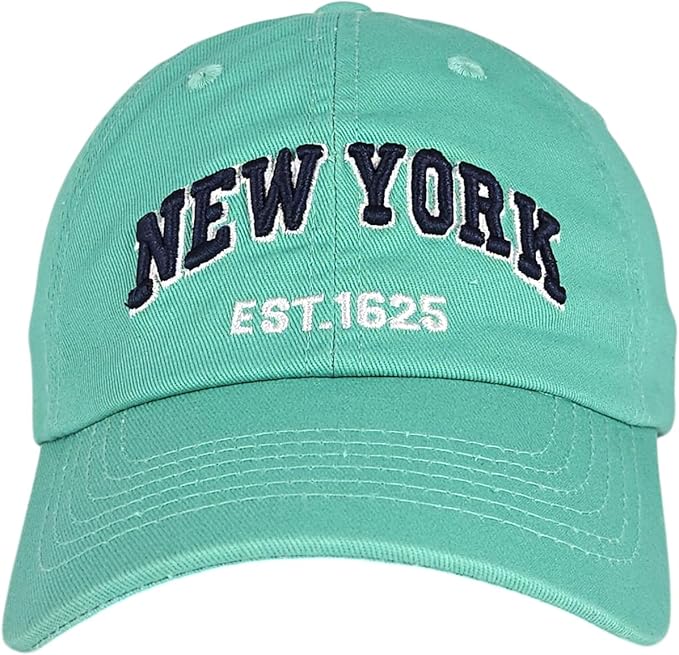 Elidan NY Dad Hat New York EST.1625 Cotton Cap, Adjust Buckle Strap, Unstructured Low-Profile NY Baseball Cap for Men & Women