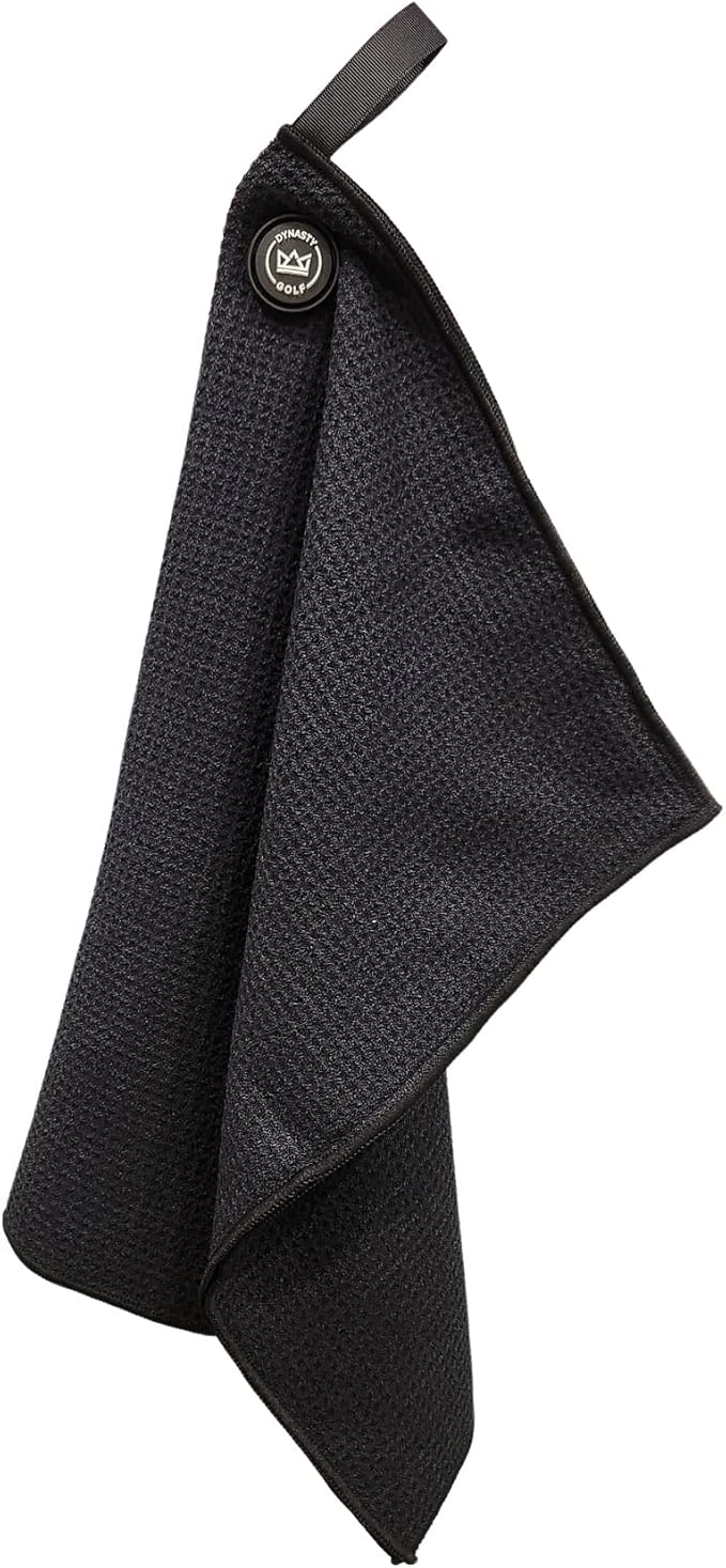 Dynasty Golf Magnetic Golf Towel, 17" x 12.5" Waffle Microfiber Golf Towel with Magnet for Ball and Club Cleaning, Quick Pickup During Play