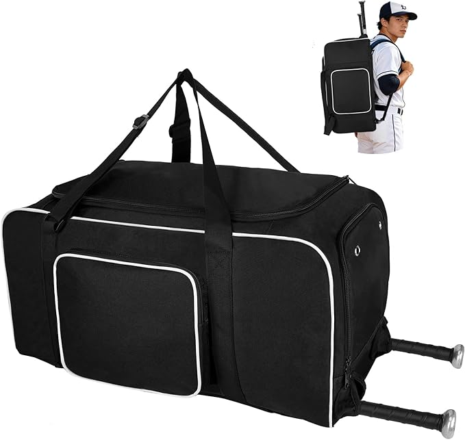 LARIPOP Baseball Bag Softball Duffel Bag for Youth Adult, 70L Sports Gear Bag with Bat Sleeves & Shoe Compartment