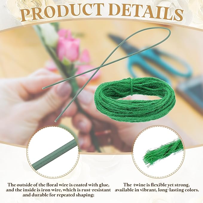 uxcell 50Pcs 2 Gauge Floral Wire, 11.81" Length Flower Stem Wires - Image 3
