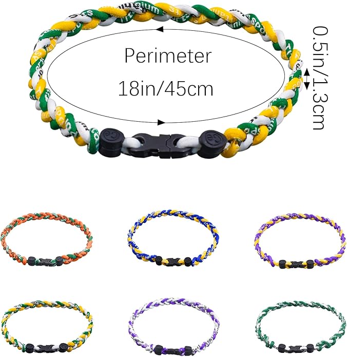 18inch Baseball Necklace,Fashion Tri-Braided Rope Tornado Necklace for Sports Fan