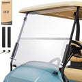 10L0L Golf Cart Windshield for Club Car Precedent 2004-Up, Tempo, 2017-Up Onward, One-Piece Hinge Design, Clear/Tinted Anti-UV Impact Resistant,HD View, 37.5" W X 33.6" H