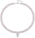 QINJIEJIE Baseball Necklace for Men Glitter Bling Rhinestone Beaded Collection Necklace for Women 16/18in Inspired Sports Jewelry Baseball Chain Cool Gifts for Baseball Players Team Lovers