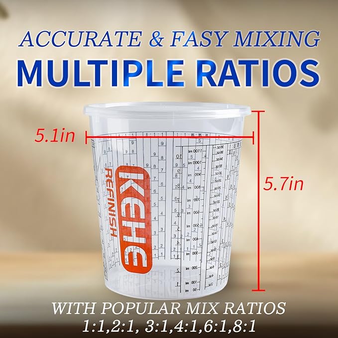 15 PACK Paint Mixing Cups by KEHE REFINISH, 38 oz, Disposable or Reusable - Image 5