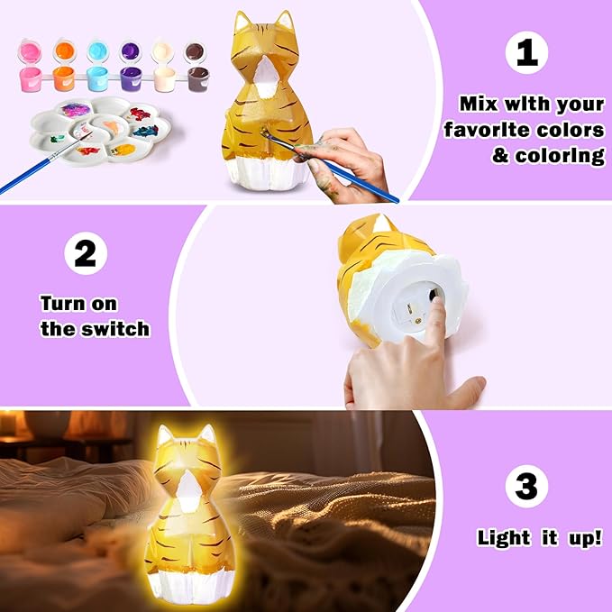 FUNZBO Paint Your Own Cat Lamp Kit - Image 3