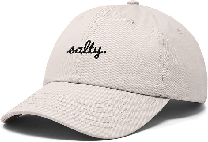 DALIX Salty Embroidered Cotton Beach Baseball Cap Adjustable Dad Hat Womens