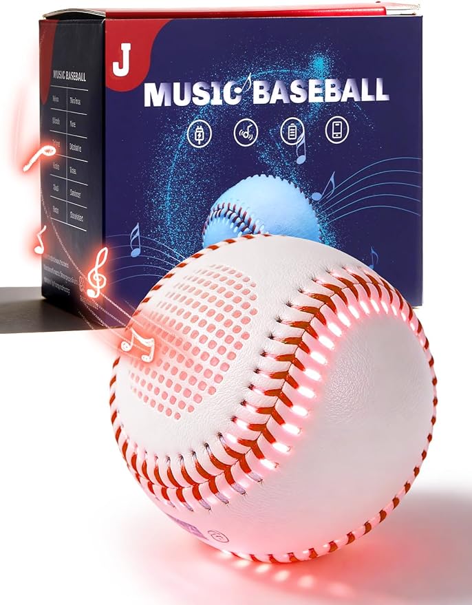 Light Up & Glow-in-The-Dark Baseball with Bluetooth Speaker, Sports Gifts for Baseball Fans, Boys 8-12, Teens & Adults, Unique Accessories