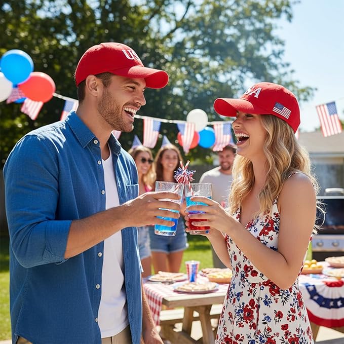 USA Flag Baseball Cap American Patriotic Trucker Hat Father Dad Mother Mom Adjustable Sportswear Hat for Men Women Adults