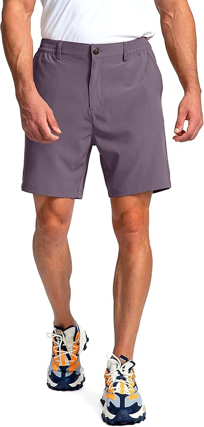 Pinkbomb Men's Golf Shorts with 6 Pockets Stretch Quick Dry Hiking Work Dress Shorts for Men