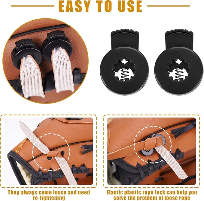 Baseball Glove Break-in kit for Men & Adult, One-Piece Structure Baseball Glove Mallet, Baseball Mitts Wooden Shaping Hammer, Softball Glove Wrap Band, Plastic Practice Ball & Glove Locks
