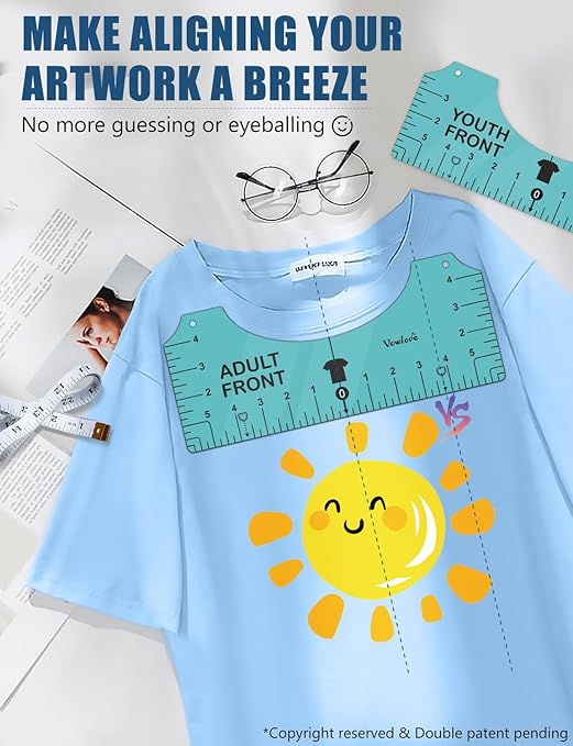 Vowlove Tshirt Ruler Guide for Vinyl Alignment - Image 2