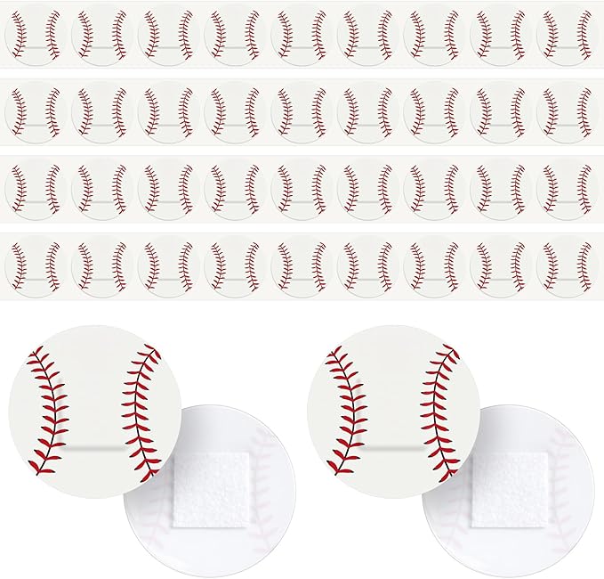 100 Pack Baseball Bandages 1 Inch Round Baseball Shape Dot Sports Adhesive Bandages for Small Wounds Scrapes First Aid Supplies for Athletes
