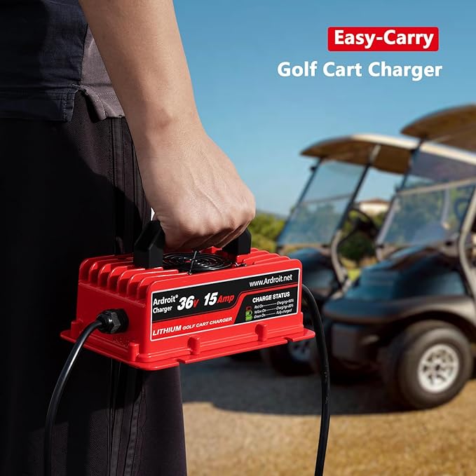 36V Lithium Battery Charger, 43.8V 15A Fast Charging for Golf Cart, IP67 Waterproof, 36 Volt 15 Amp Lithium Charger, Fully Automatic Smart Charging