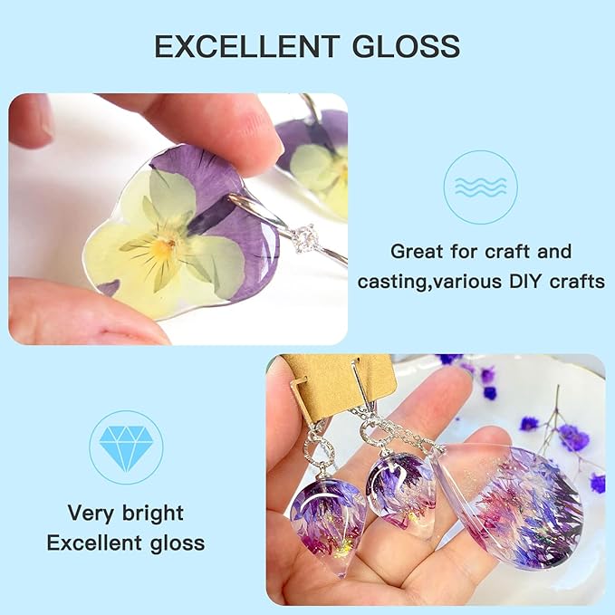 JDiction 400g UV Resin, New Formula Crystal Clear UV Resin Solar Cure Sunlight - Image 6