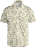 HUURAY Funny Golf Polos for Men Funny Print Short Sleeve Shirts Quick Dry Polo Shirts Hawaiian Shirt Performance Golf Outfits