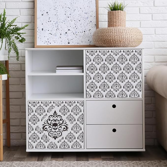 Damask Stencils for Crafts Reusable 6” Texture Stencils Floral Background - Image 4