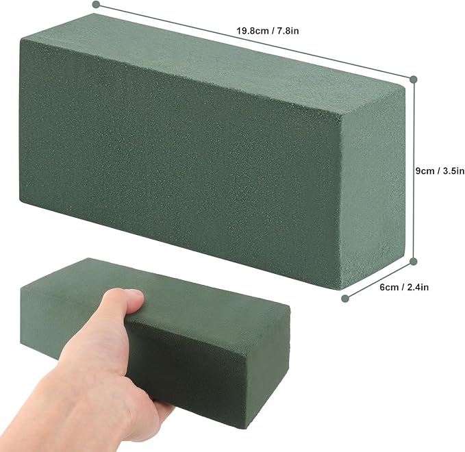 IHDYPPEW 16 PCS Green Floral Foam Blocks, 7.8"L x 2.4"W x 3.54"H Floral Foam - Image 2