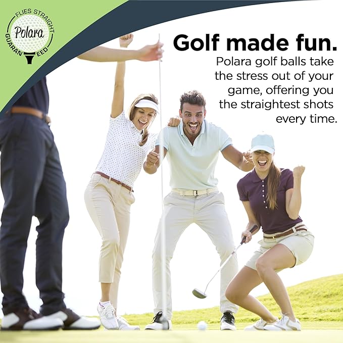 Polara Self-Correcting Golf Balls – High-Performance Golf Balls with Soft Feel, Anti-Slice & Hook Correction, Exceeds USGA Limits, Dimple Design for Maximum Distance, Golf Accessories for Men & Women