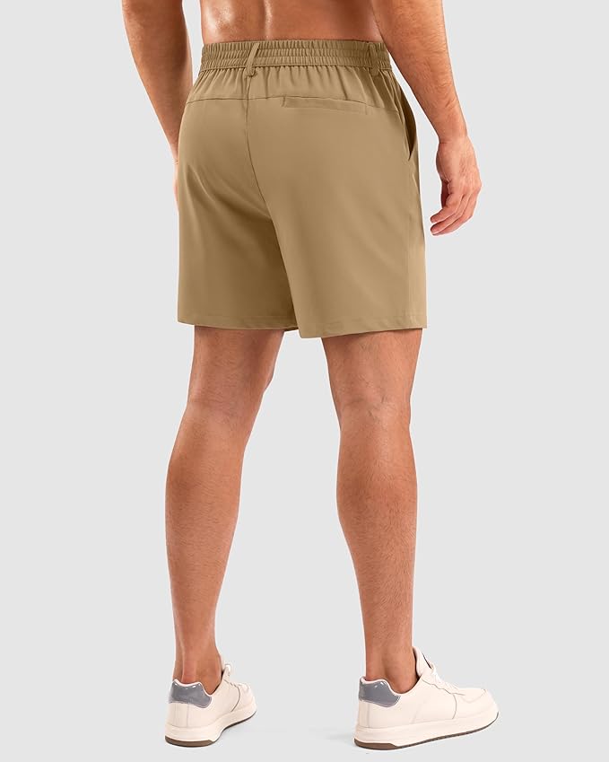 Pudolla Men's Casual Shorts 7"/9"/5" Lightweight Golf Shorts with 3 Pockets Stretch Quick Dry Comfy Work Shorts