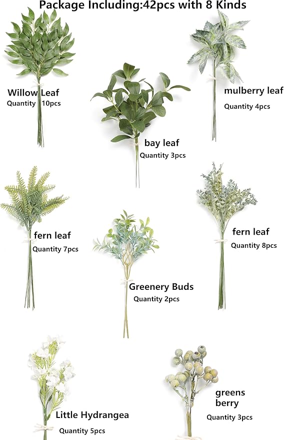 Serra Flora Artificial Greenery Stems Box Set, - Image 6