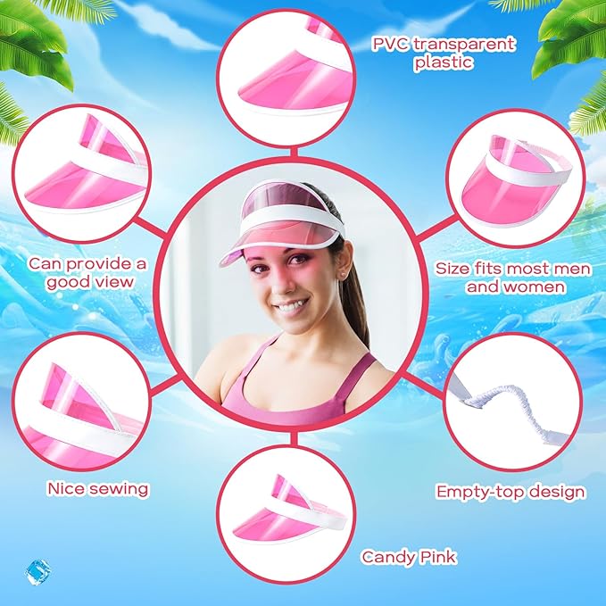 Tarpop Poker Visors Hats Bulk Casino Bingo Visor Casino Dealer Clear Plastic Sun Golf Hats for Women Men