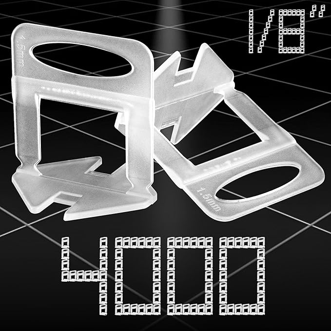 1/8” Tile Leveling System Spacers 4000 PCS Tile Leveling Clips Kit Prevent Tile by HEPFLANZE