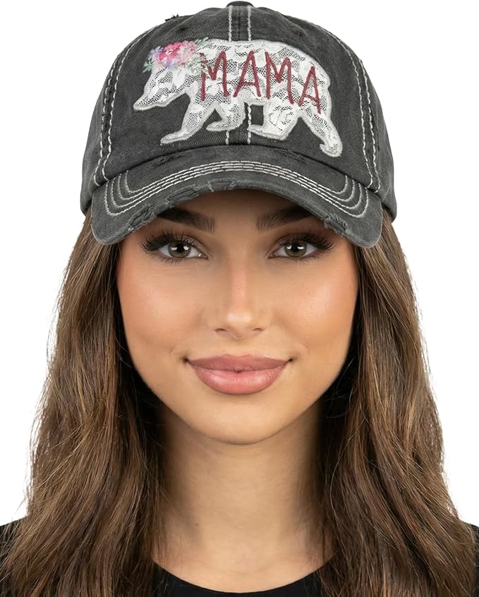 Funky Junque Distressed Vintage Baseball Cap - Embroidered Patch Women's Hat - Holiday, Lifestyle & Patriotic Designs