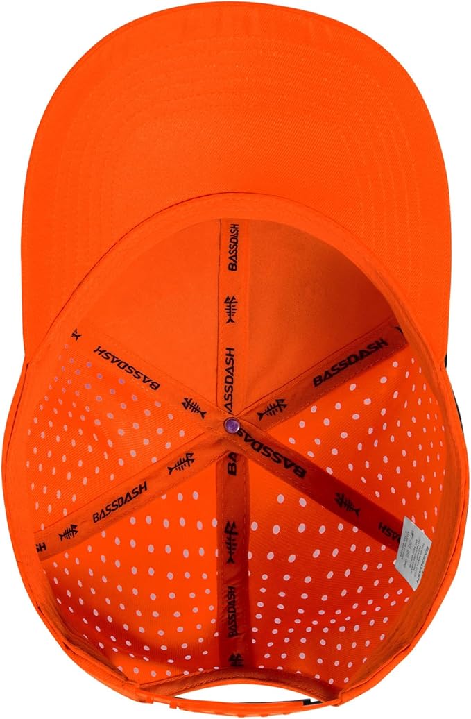 BASSDASH UPF 50+ Quick Dry Baseball Cap Water Resistant Laser Cut Mesh Snapback Hat for Men Women Fishing Hiking FH14