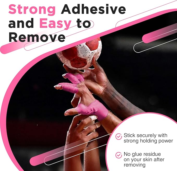 OK TAPE Athletic Sports Tape（4 Packs) Pink- 32.8ft Per Roll Athletic Tape for Injuries,Strong Stick No Residue Athlete & Sport Trainers First Aid Injury Wrap, Hockey Stick