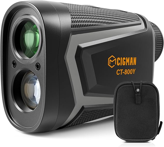 Golf Laser Rangefinder with Slope, CIGMAN 850 Yards Rechargeable Golf Range Finder, Continuous Scan for Hunt, High-Precision LCD Screen Flag Pole Lock Vibration, 6X Magnification
