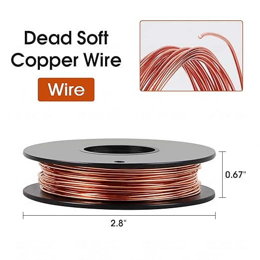 14 Gauge/1.6 mm 26 feet 5 oz 99.9% Dead Soft Copper Wire - Image 4
