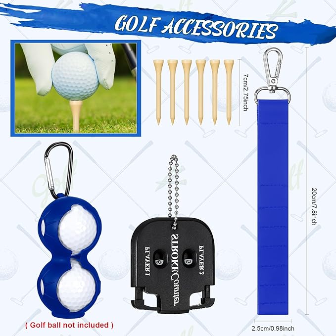 Syhood 21 Pcs Golf Accessories Kit Cleaning Kit Include Golf Brush, Towel, Groove Sharpener, Divot Repair Tool, Ball Alignment Portable Tool Gifts for Men or Women