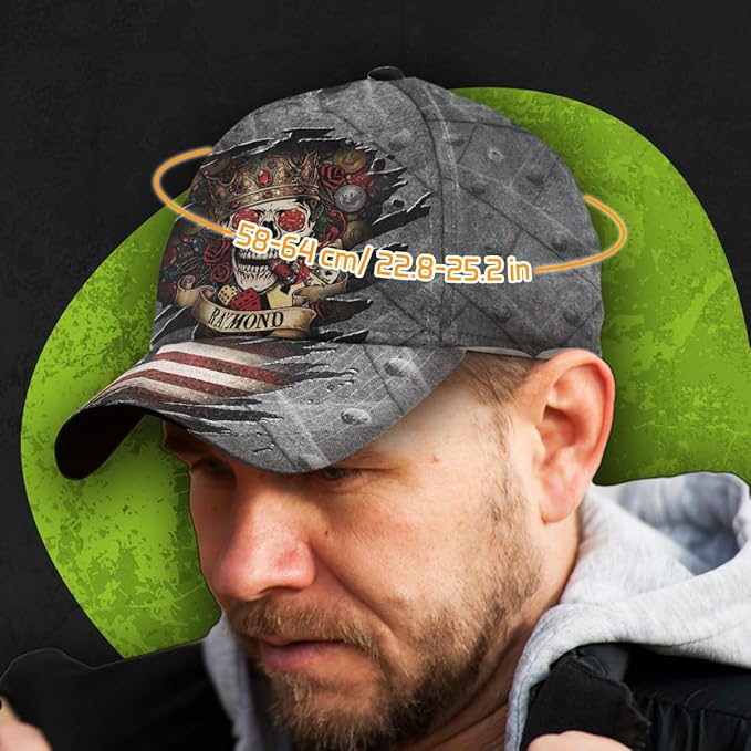 Baseball Cap for Men Women, Skull Cap for Men, Skeleton Gothic Horror Adjustable Strap Sports Soft Caps Outdoor