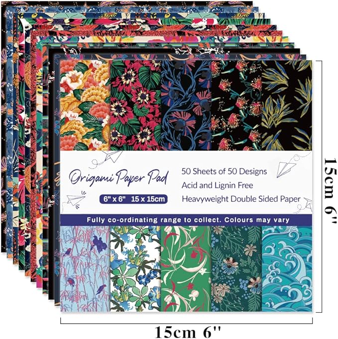 Origami 6x6 Paper Kit 150 Sheets 50 Vivid Colors Double Sided Same Printed - Image 7